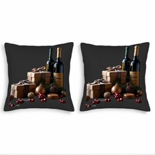 Set of 2 Throw Pillow Covers 18x18in - Festive Holiday Design