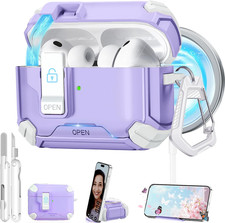 Ekoonpft for Airpods Pro 3 Case 2025 , with Safety Lock  Phone Stand for Apple