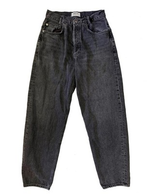AGOLDE Tapered HR Baggy Jeans Shambles Black Button Fly Size 26