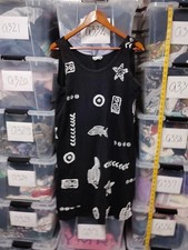 Chantilly Vtg Abstract Fish Dress Size M 90s Boho Usa Made, A65