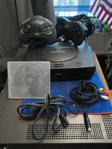 Sega Saturn Lot With Cables, Two Controllers, And Virtua On, Tested Working Nice