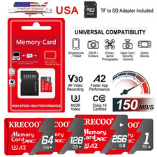 Micro SDXC TF Memory Card For Smartphone Drone Dash Cam Tablet 4K Video UHD Lot