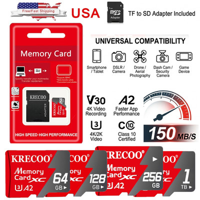Micro SDXC TF Memory Card For Smartphone Drone Dash Cam Tablet 4K Video UHD Lot 