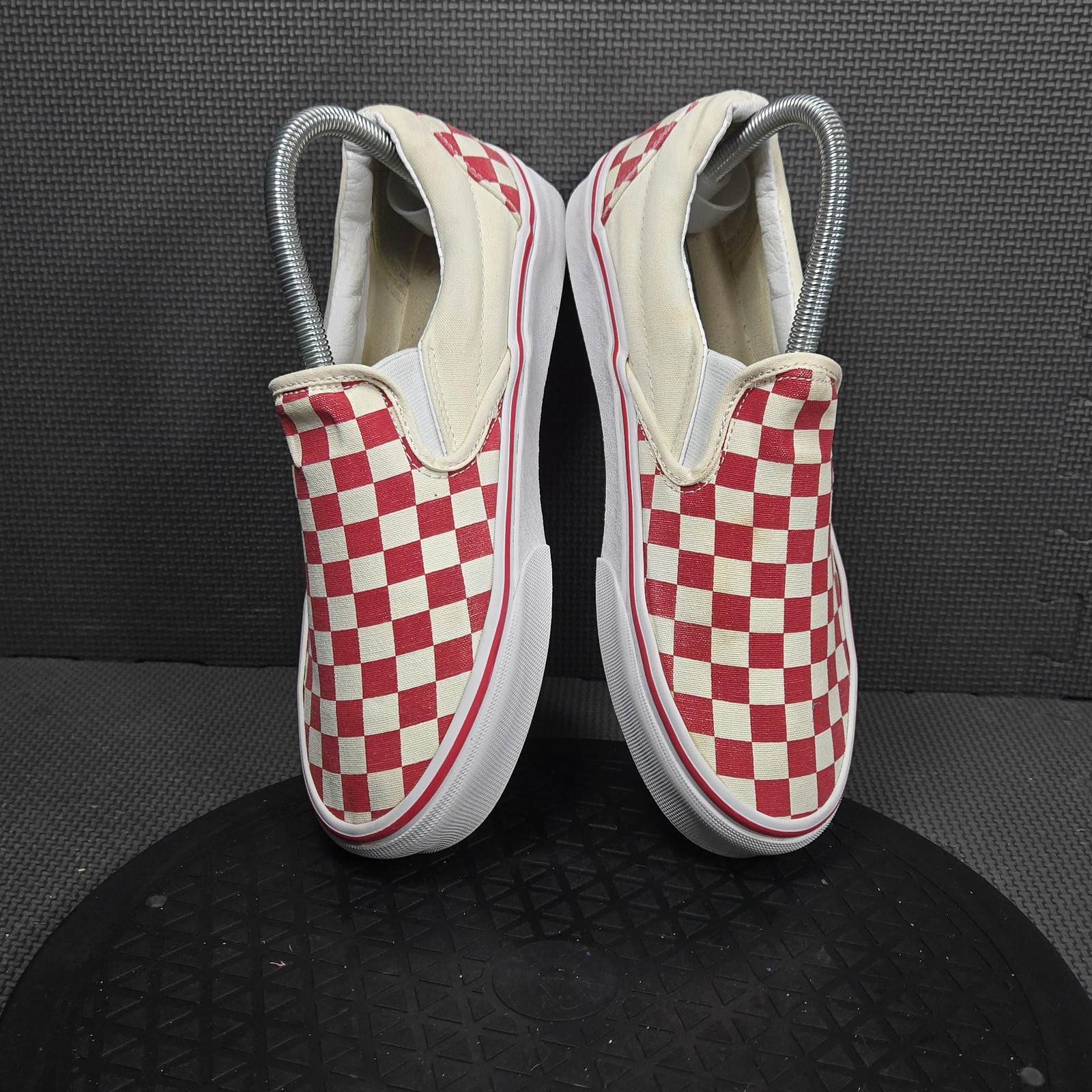 Vans Classic Slip-On Shoes Womens Size 9 Red Checkerboard Low Top Sneakers thumbnail 5