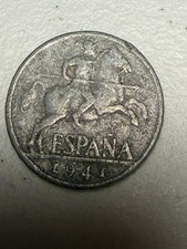 1941 Spain 10 Centimo Coin