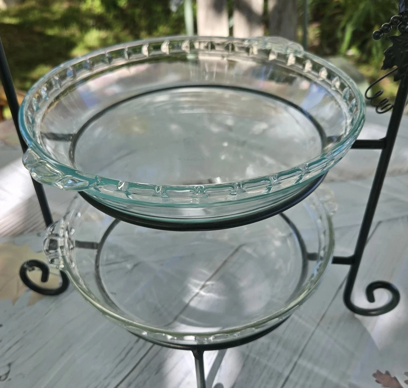 Lot Of 2! PYREX 9.5" Clear Glass Fluted Scalloped Edge Deep Dish Pie Plate #229