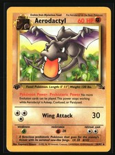 aerodactyl pokemon card 1 62 Aerodactyl 1st Edition (16) 1999 Pokemon Fossil