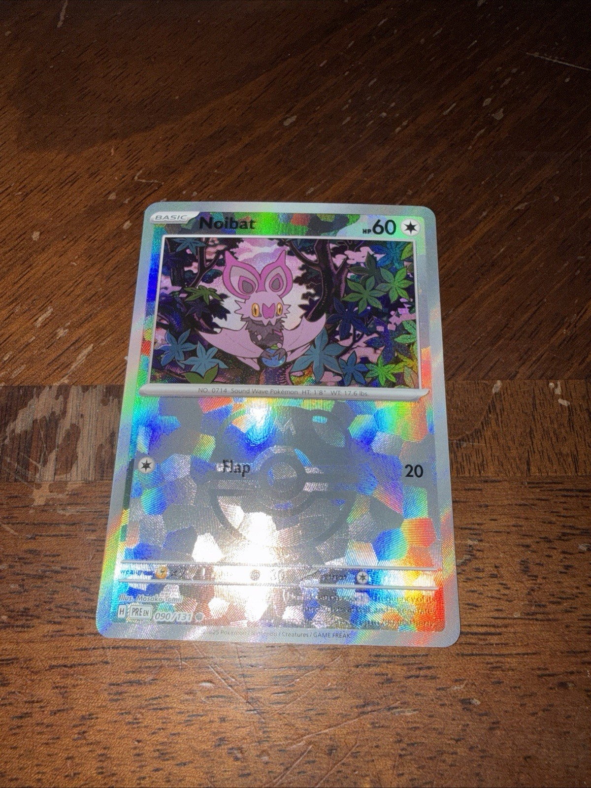 Noibat 090/131 Master Ball Reverse Holo Prismatic Evolutions Pokemon Card NM