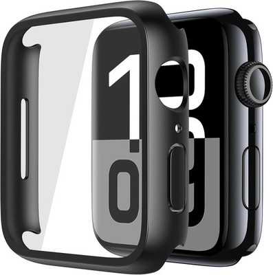 Misxi 2-Pack Apple Watch 11/10 46mm Tempered Glass Case Hard PC Full Cover Black