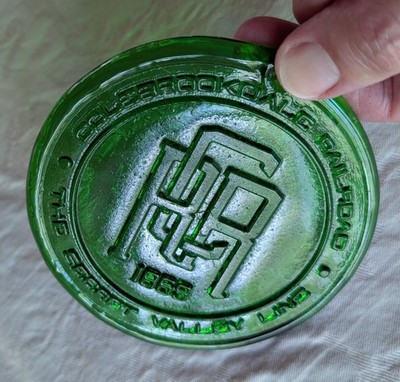 Colebrookdale Railroad Green Glass Sun Catcher Souvenir The Glass ReFactory