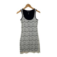 International Concepts Dress Womens size Small Beige Black Lace Lined Stretch