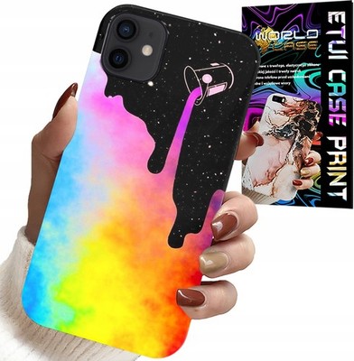 Hülle für iPhone 13 Mini - Regenbogen, bunte Muster, Farbe + Folie