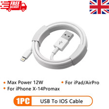 Lighting to USB-A Charging Cable 1M Fast Charge Data Sync iPhone 14 13 12 11 X 8