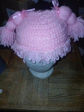 Handmade Crocheted Pink Hat For Girls Size Small