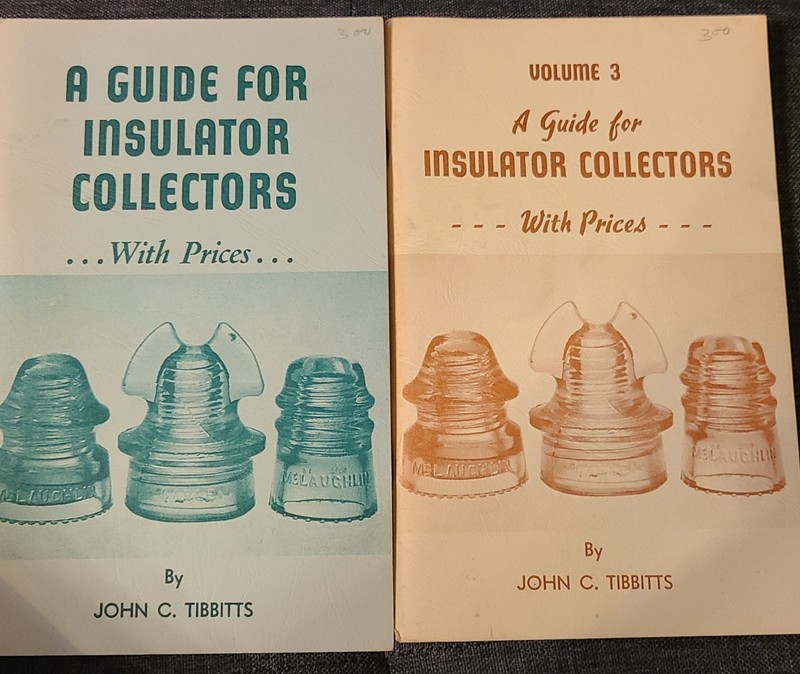 2 GUIDES FOR INSULATOR COLLECTORS w/Prices  John C. Tibbitts Vol.1, Vol.2 Good
