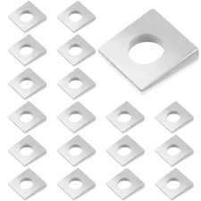 20 Pcs Square Beveled Washer, Wedge Washers Carbon Steel Galvanized 2Mm to 6.6Mm