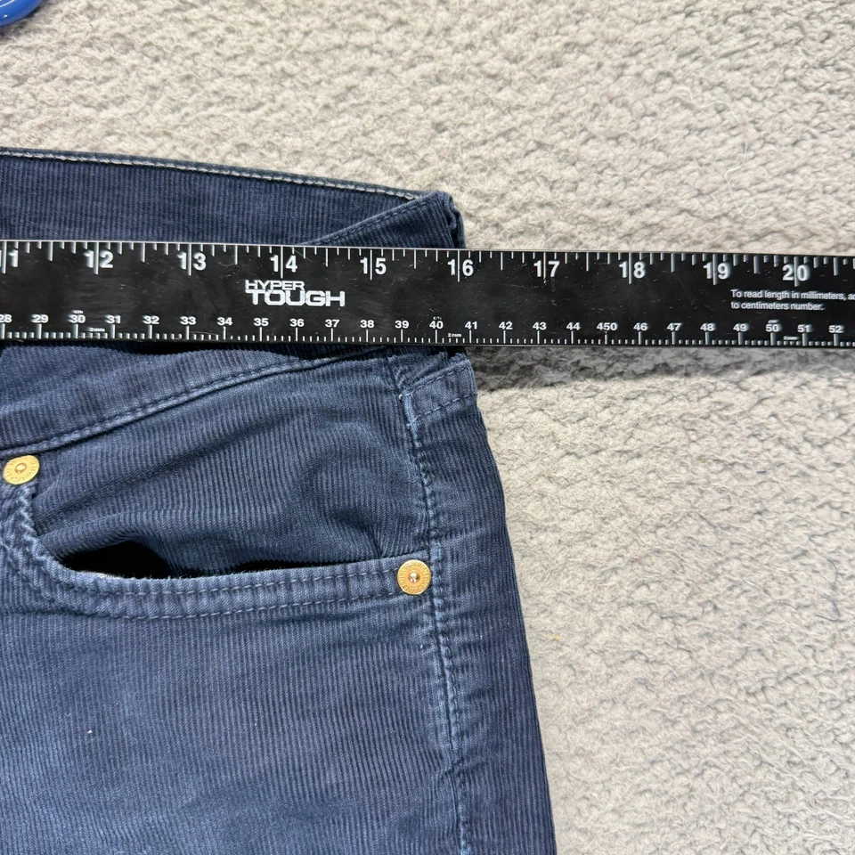 Pantalones de pana 7 For All Mankind para mujer tiro bajo acampanados corte boot azul talla 29 alto Foto 2 de 4