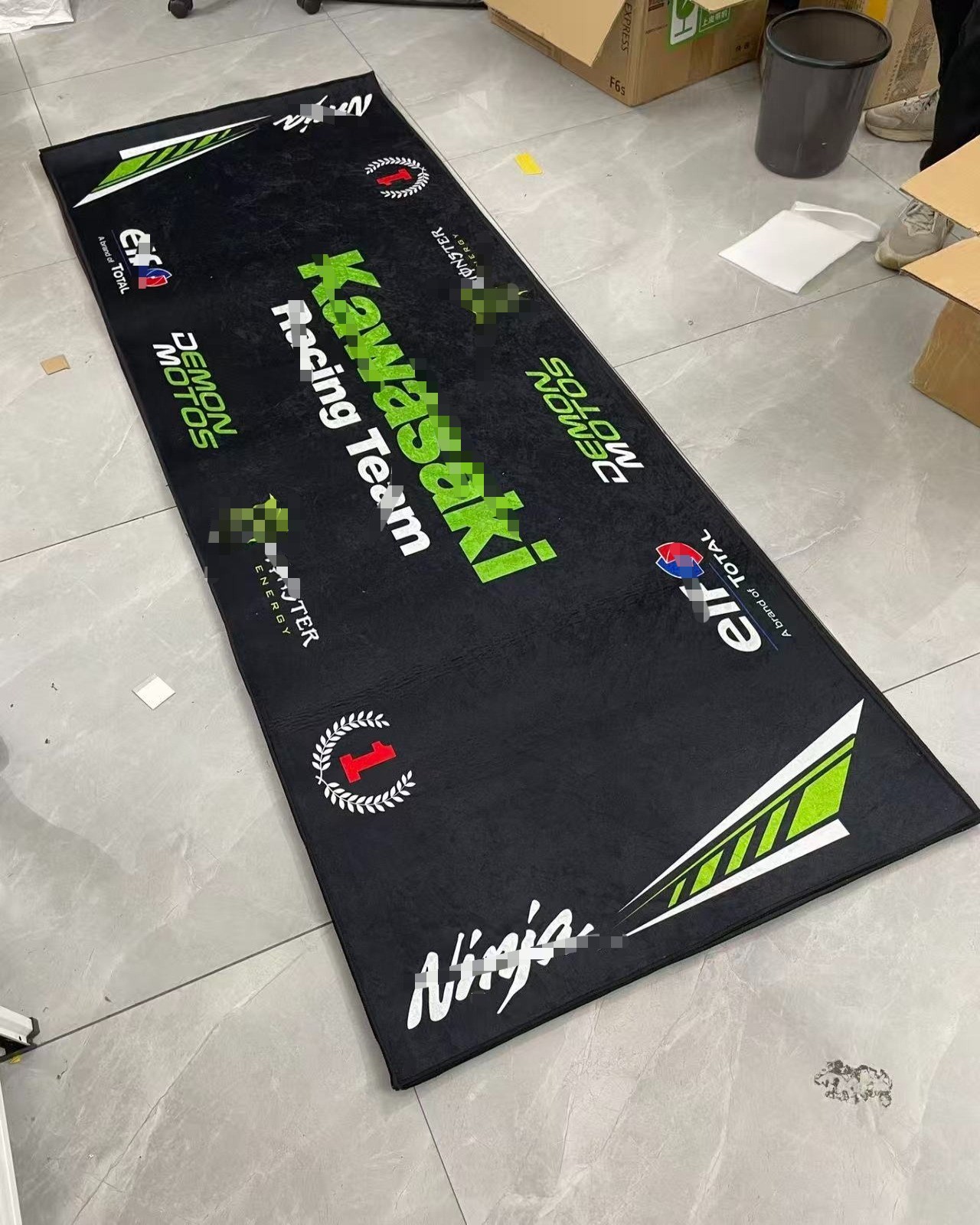 For Kawasaki Motorcycle Bike Racing Mat 31'' x 87'' Workshop Garage Floor Carpet
