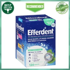 Efferdent Retainer & Denture Cleaner Tablets Minty & Fresh Clean, 126 Count