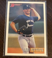 Andy Pettitte 1993 Bowman #103 base RC Rookie Card - New York Yankees - HOF?. rookie card picture
