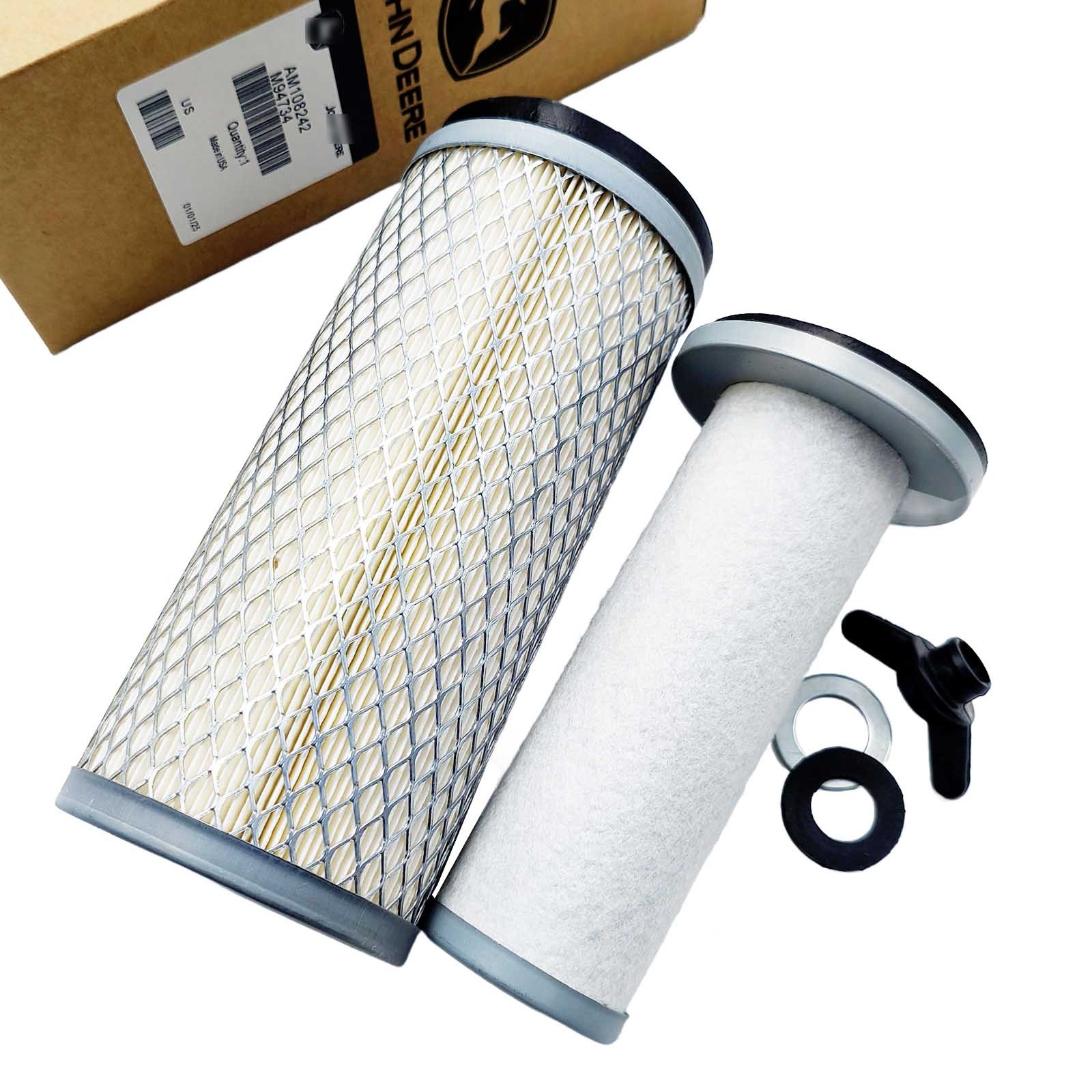 New Air Filter Element for John Deere AM108242 Primary and M94734 Secondary