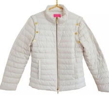Lilly Pulitzer 2 IN 1 HAISLEY PUFFER JACKET VEST Removable Coconut White 6