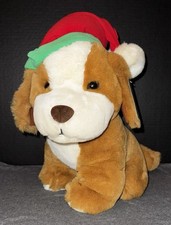 Huggles  Huggs Dog 1988 Lemonwood Asia Ltd Plush Tags Santa Hat Stocking TP1