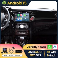 DAB+ 4+64GB Android 15 Apple Carplay Autoradio WIFI Für Citroen C3 DS3 2010-2016 DAB+ 4+64GB Android 15 Apple Carplay Autoradio WIFI Für Citroen C3 DS3 2010-2016