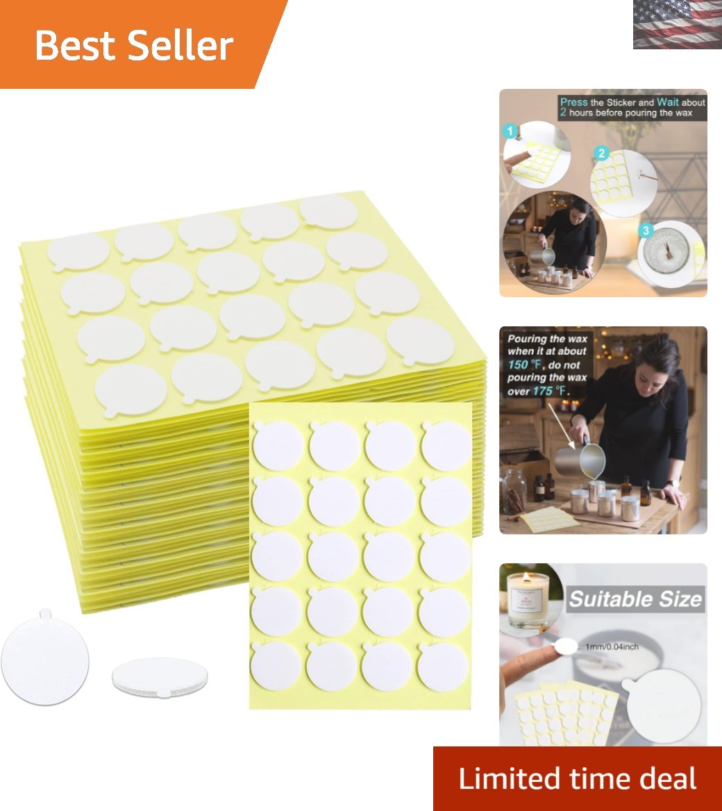 Candle Making Essentials: 720PCS Heat-Resistant Wick Stickers with Tab Design