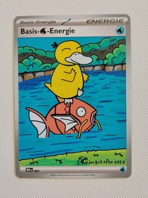 Unique Psyduck And Magikarp Pokemon Card Hand Painted By: Königshofer