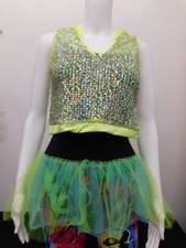 Dance Costume Curtain Call E1856 Large Adult Neon Hip Hop Jazz