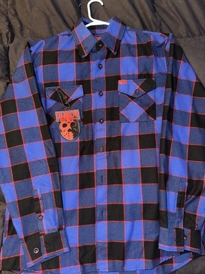 Dixxon Voorhees Plaid Flannel Button-Up Shirt Blue Red Black W/ Tag