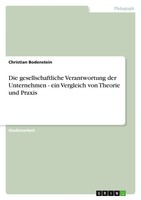Die Gesellschaftliche Verantwortung Der Unternehmen - Ein Vergleich Von...