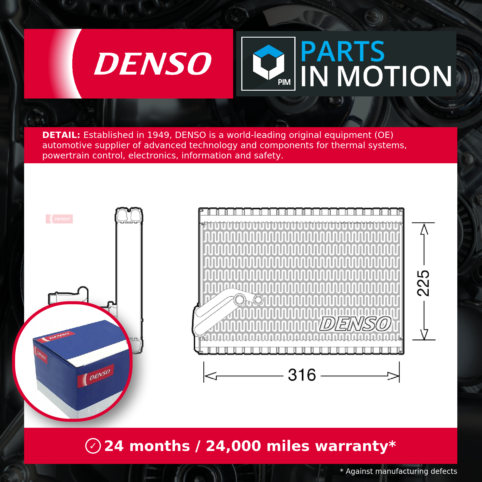 Air Con Evaporator fits CITROEN BERLINGO MULTISPACE B9 1.6D 2008 on Denso 6450WE