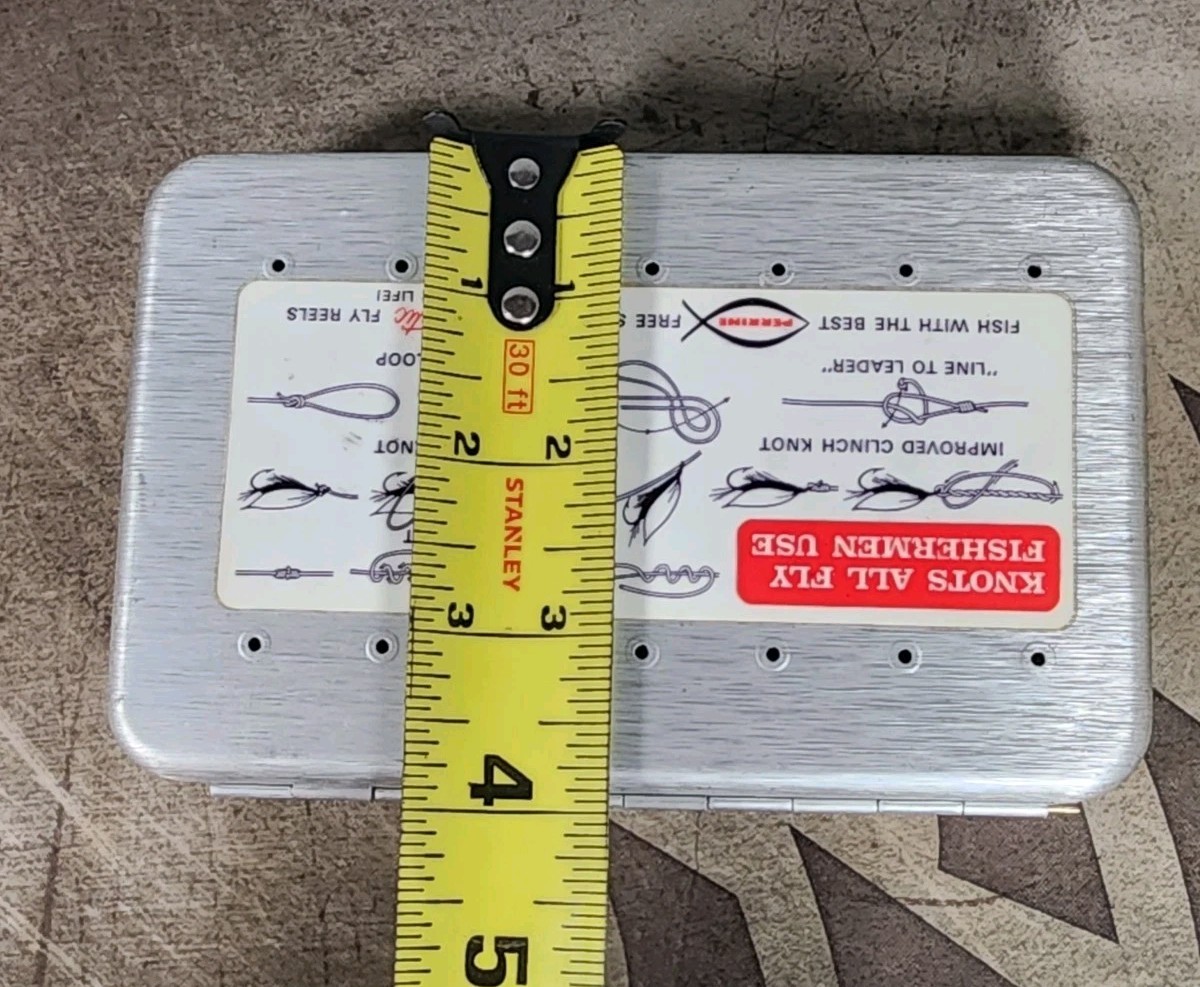 Vintage Perrine Aluminum Fly Box Case #97 With Flies | eBay