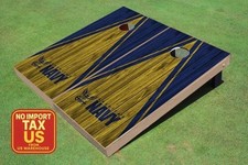 United States Navy Yellow And Navy Matching Triangle Cornhole Boards