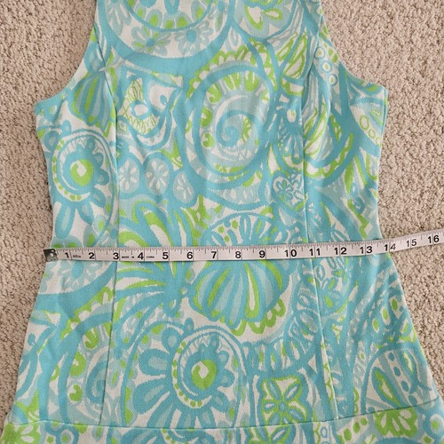 Lilly Pulitzer Seaspray Strick Jacquard Kent Kleid XS Drop Waist Blau Grün Preppy - Bild 4 von 9