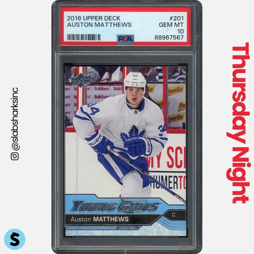 2016 UPPER DECK #201 AUSTON MATTHEWS YOUNG GUNS RC ROOKIE PSA 10