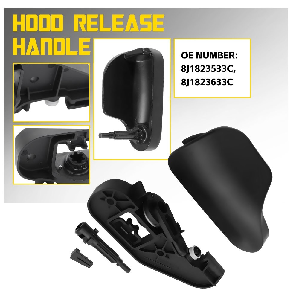 1x Set Hood Latch Release Handle Lever For Audi TT TTs 08-15 2.0L 3.2L 2-Door Y