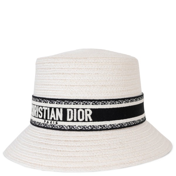 74354 Original Christian Dior weiß 2022 Dioriviera D-Booy Stroh Eimer Hut 57