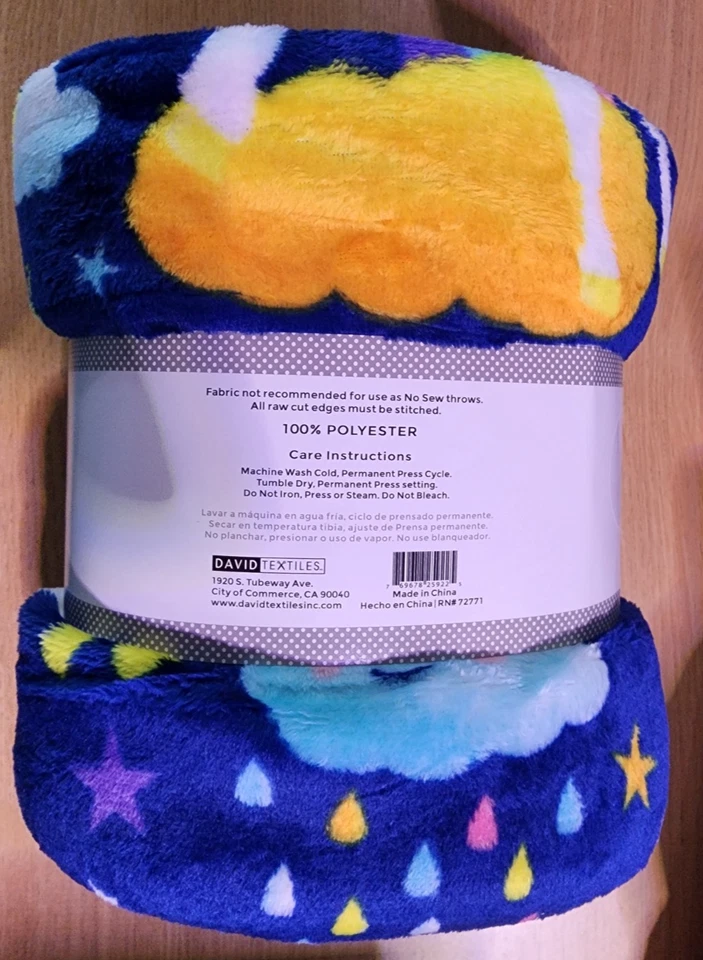 David Textiles Heavenly Plush Fleece Unicorns & Rainbows Fabric 1.5 Yards - Image 3 of 3