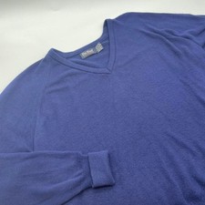 Vtg Par Four size XL golf V-neck sweater blue,Orlon acrylic USA made
