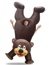 Halloween Inflatable Bear Handstand Costume Funny Full Body Blows Up Animal C...