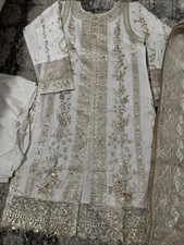 Pakistani Indian Shalwar Kameez Wedding Dress organza Embroidered Bust 37/38