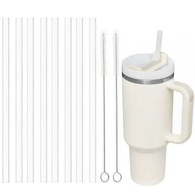 8 Stück Wiederverwendbare Strohhalme, Hartplastik, Reinigungsbürste, Cup Accesso