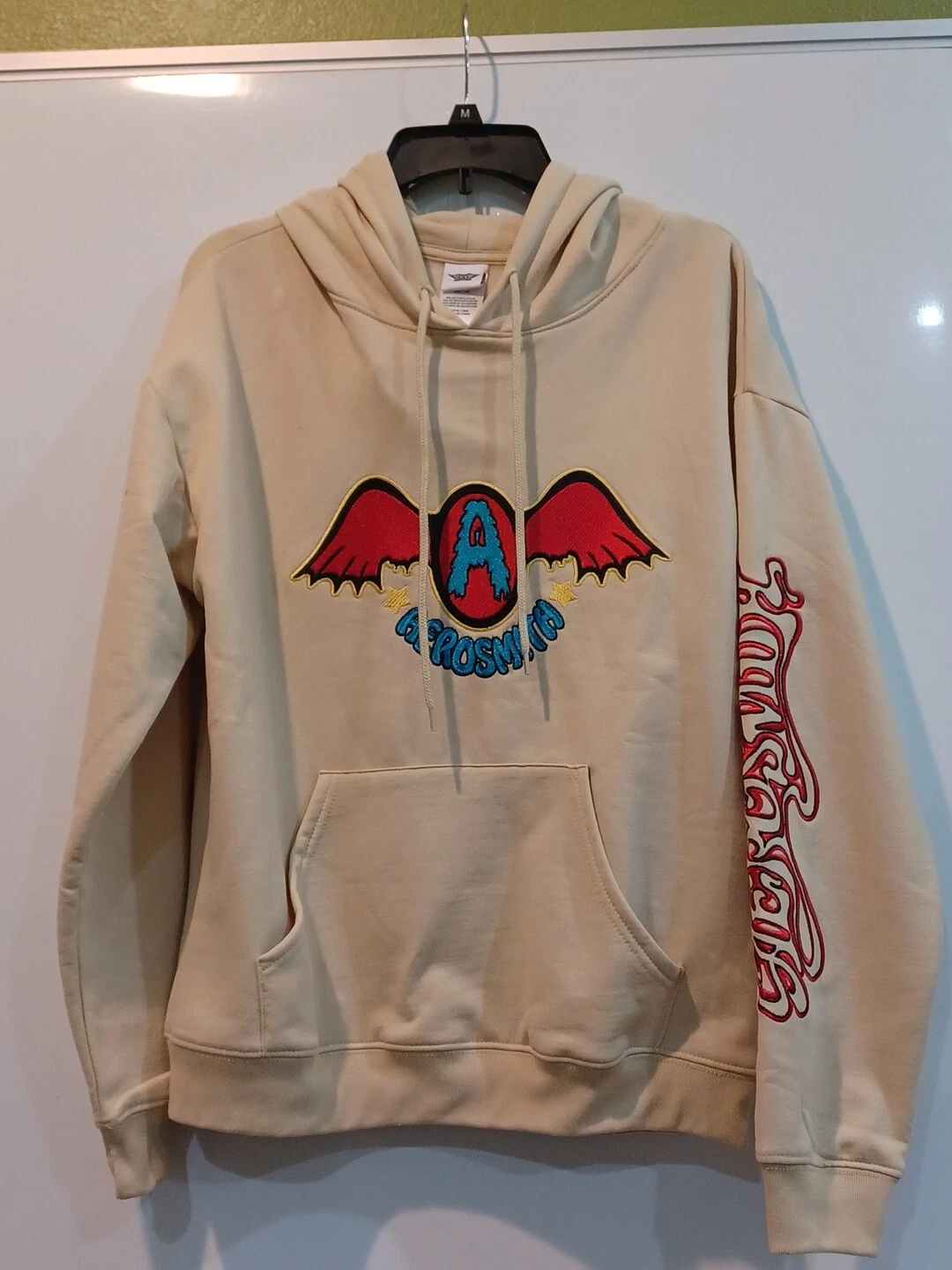 Aerosmith Adult Med Tan Spellout Throwback '75 Sweet Emotion Hoodie
