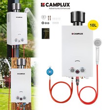 10L Durchlauferhitzer mit Regenkappe Propane Warmwasserbereiter Boiler Gasdusche