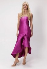 Nasty Gal Structured Twill Ruffle Strappy Midi Dress UK 6