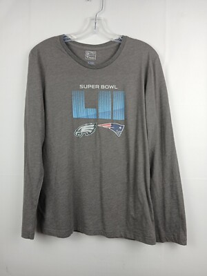  Eagles VS Patriots Super Bowl LII NFL Long Sleeve Shirt Women s Sz XL Fanatics 