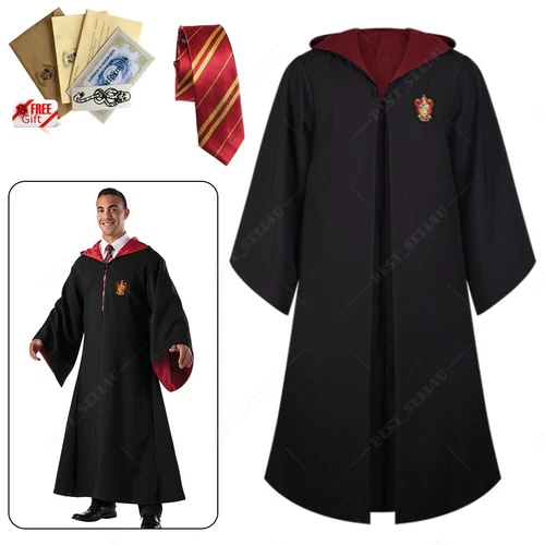 Harry Potter Gryffindor Ravenclaw Slytherin Hufflepuff Robe Cloak Tie Costume ++ - Picture 9 of 20